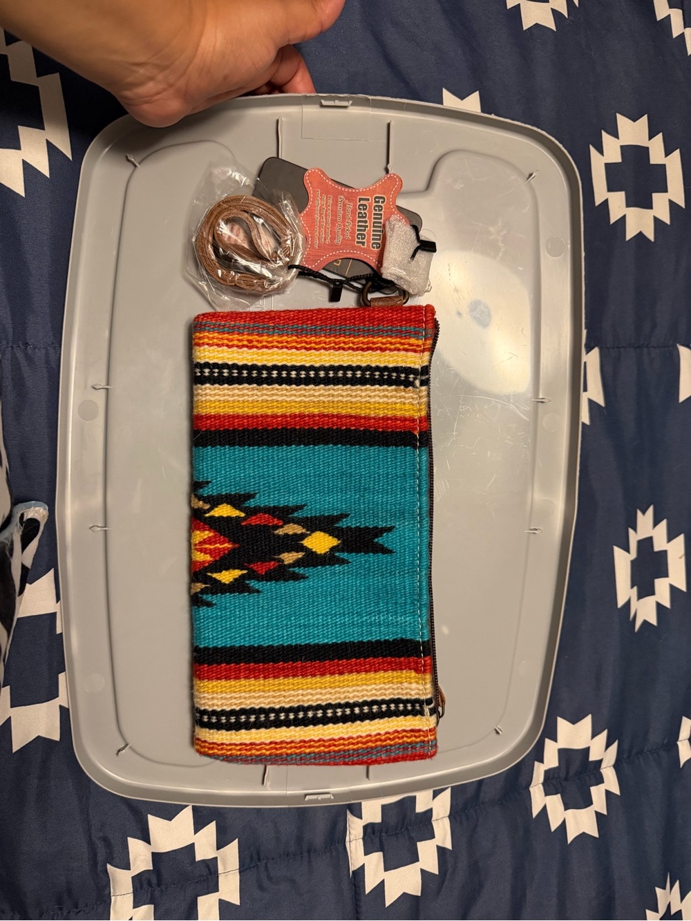 American Darling Turquoise Multicolor Southwestern Wristlet Clutch